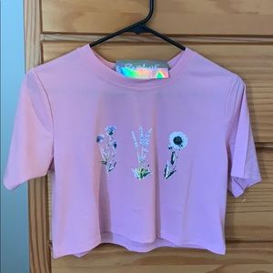 Romwe Flower Crop Top